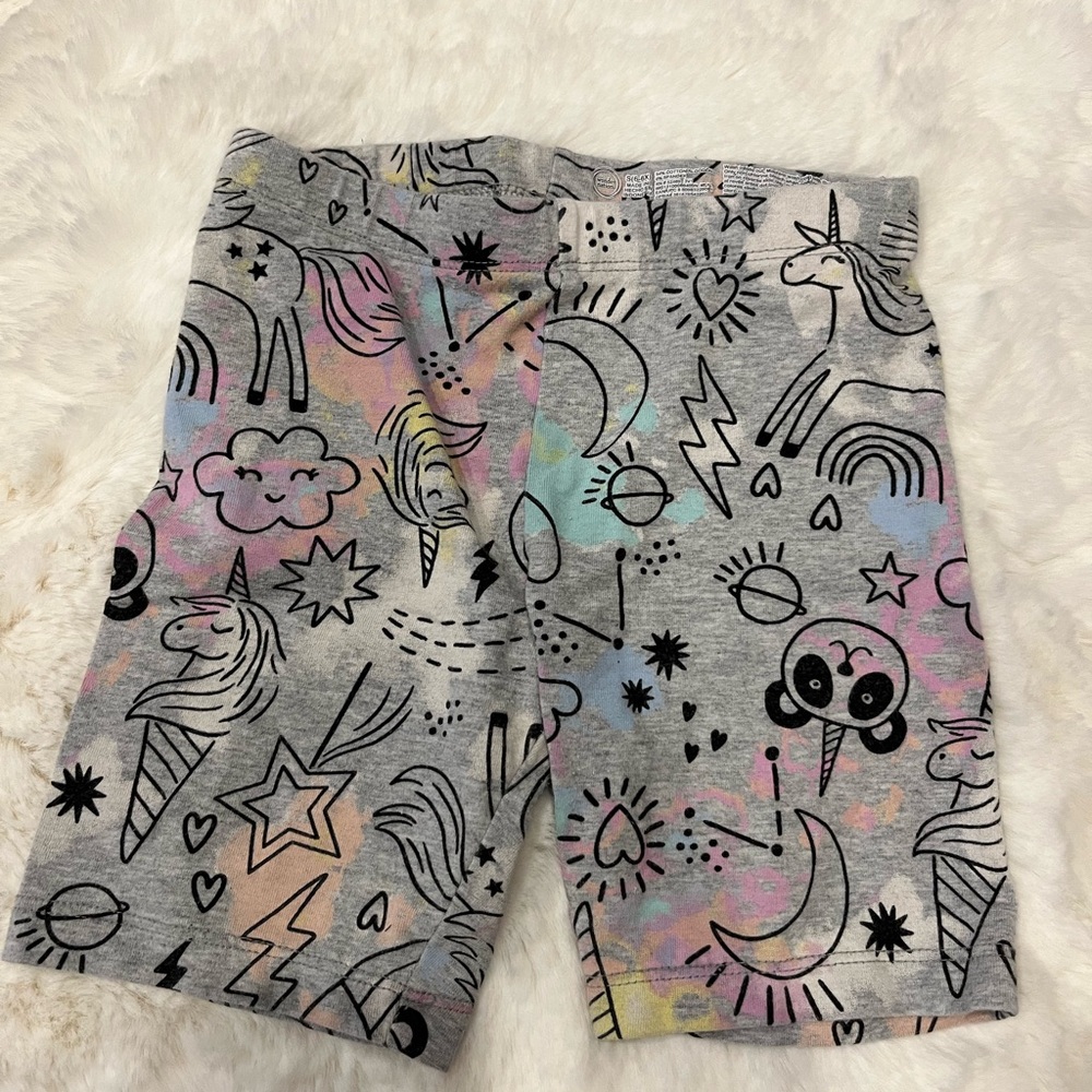 Unicorn Print Kids Shorts - Multicolor